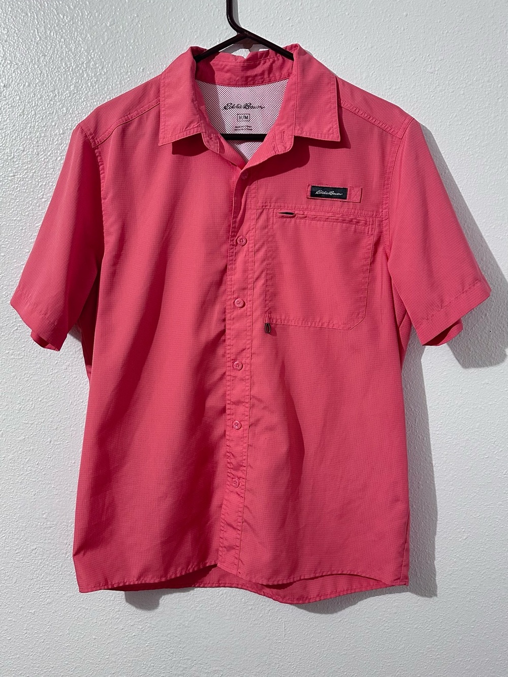 Eddie Bauer Men’s Short-Sleeve Performance Shirt - Coral Pink Vented